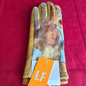 Van Gogh inspired Sunflower Print Gloves - Yellow and Blue